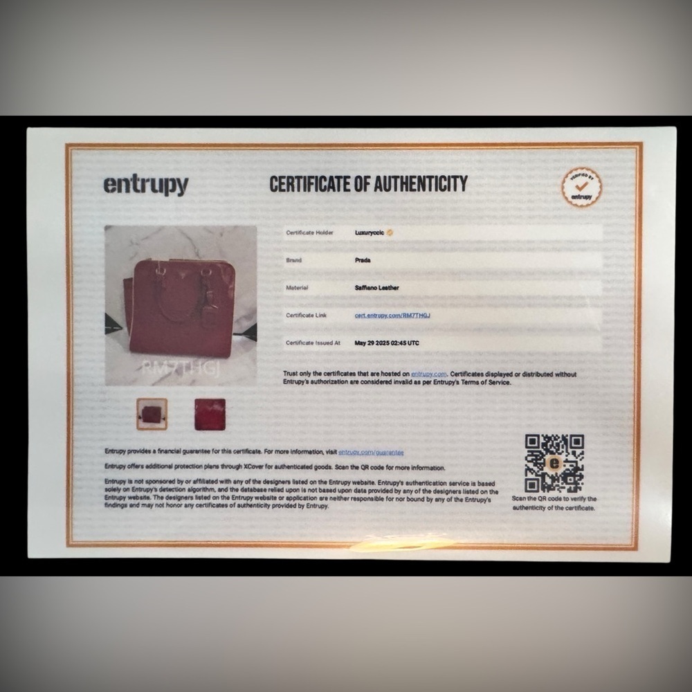 Auth. PRADA 2012 Candy Apple Red Saffiano Leather Tote - Picture 14 of 15